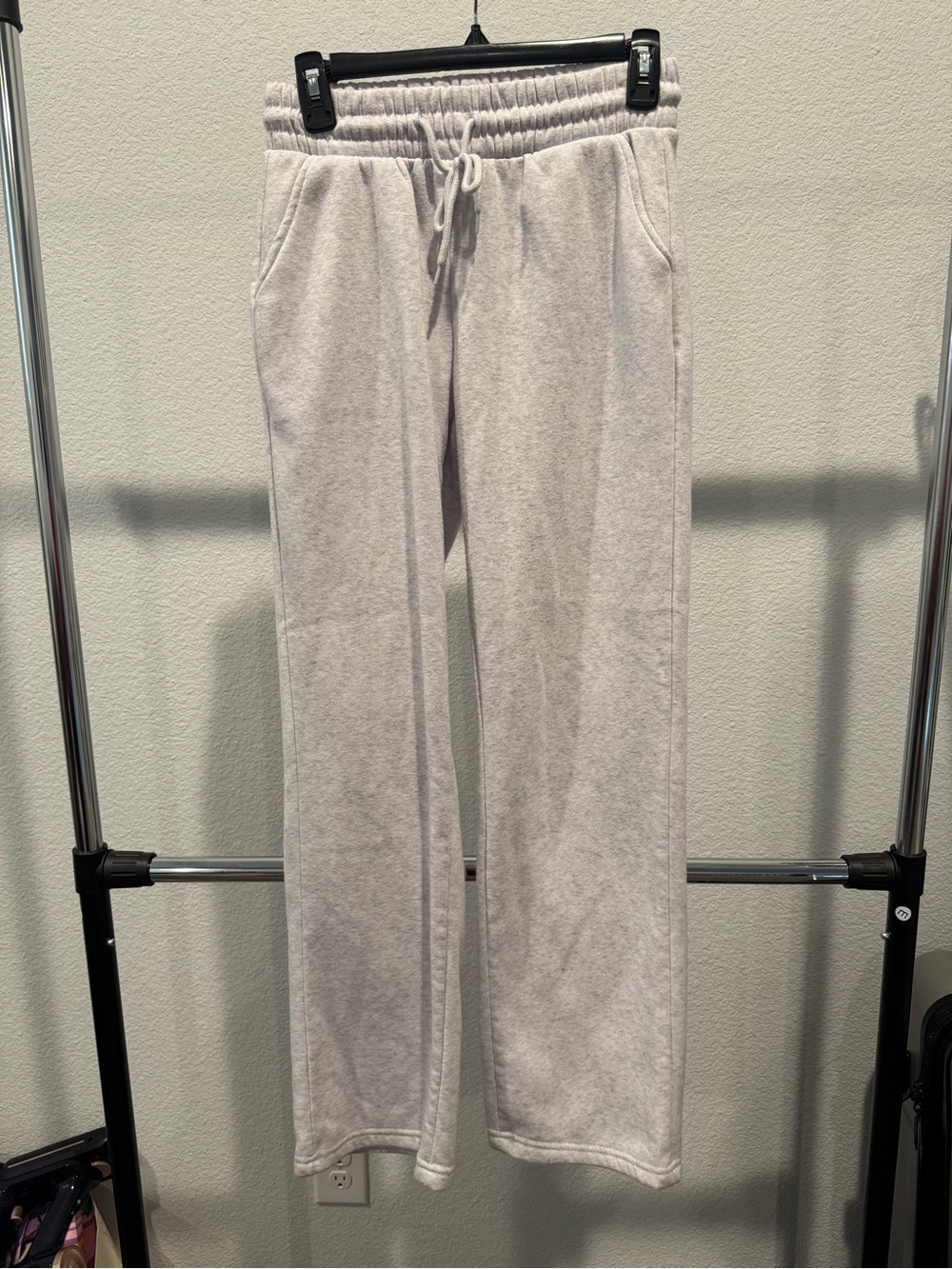 Everyday Drawstring Track Pants in Light Gray for Women